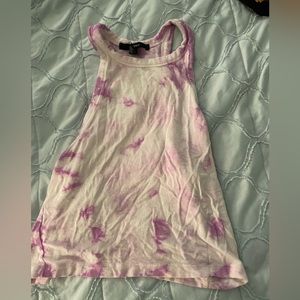 Purple and white tie dye halter top size small